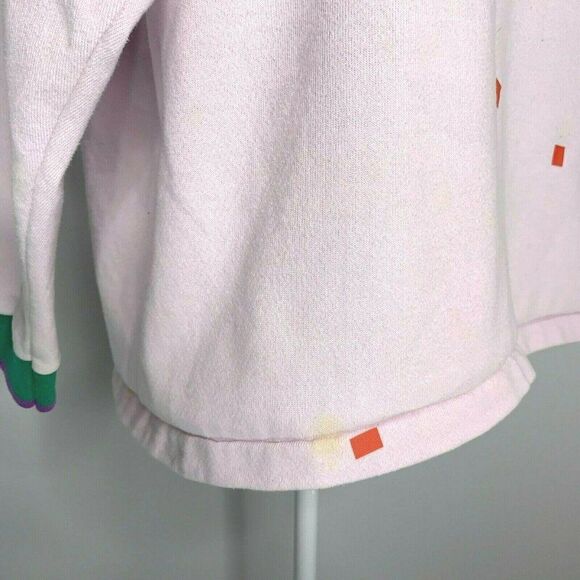 Vintage 80s Guess Sweatshirt M Lilac Georges Marciano Mock Neck Double Sided - Picture 6 of 12